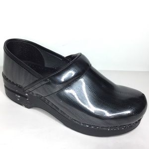 Dansko Professional Pewter Patent Leather Clogs